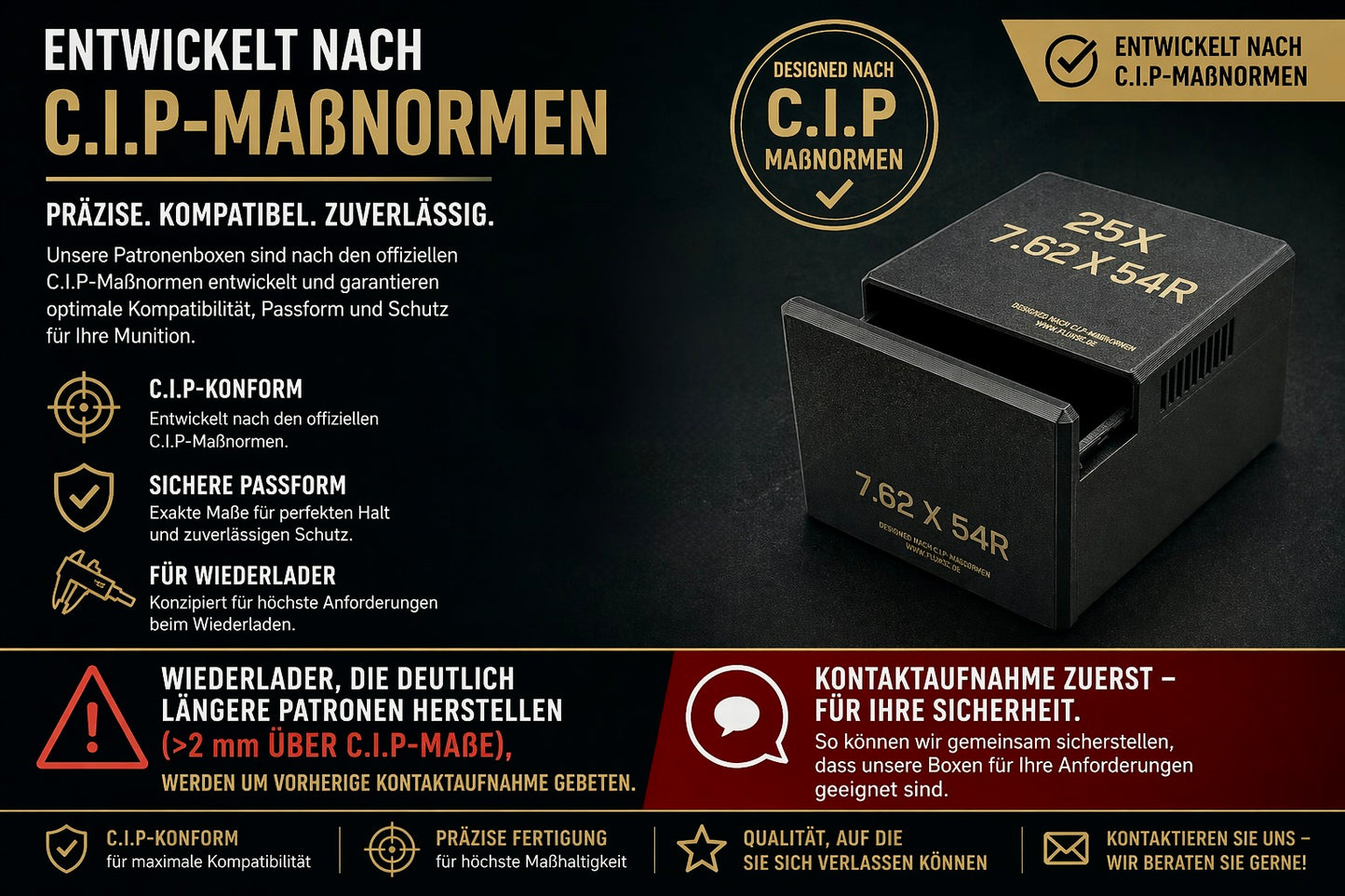 Filamelt Munitionsbox / .308 Winchester / ‘Schiebedeckel’ / Patronenbox, Ammo Box